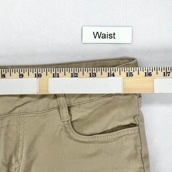 Bongo Jeans Womens Ankle Biters Juniors 7 Tan Khaki Slim Zip Ankles Stretch - Picture 5 of 8